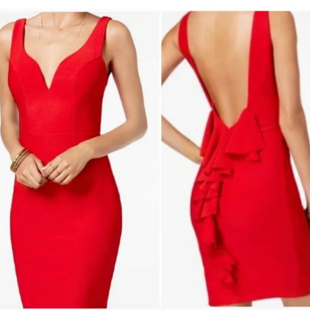 Macy's red cocktail dress